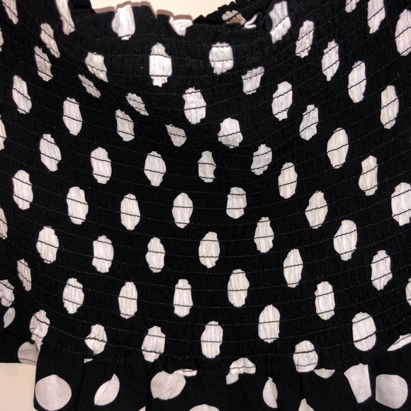 Black and white polka dot tube top with straps - Picture 2 of 3